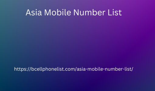 Asia Mobile Number List