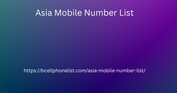 Asia Mobile Number List