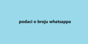 podaci o broju whatsappa